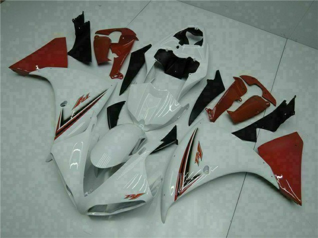 Abs 2009-2011 White Red Yamaha YZF R1 Bike Fairing Kit