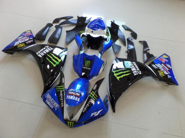 Abs 2009-2011 Blue Black Monster Yamaha YZF R1 Motorbike Fairing