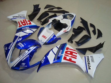 2009-2011 Blue White Fiat Yamaha YZF R1 Replacement Motorcycle Fairings