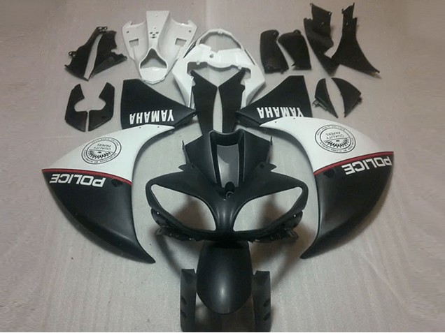 2009-2011 Matte Black White Yamaha YZF R1 Bike Fairing