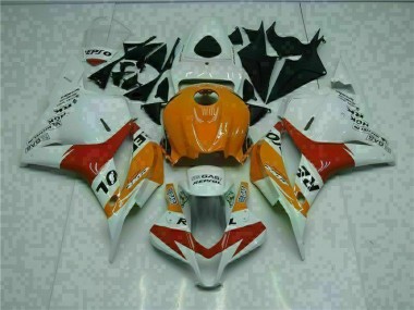 2009-2012 White Orange Repsol Honda CBR600RR Motorcylce Fairings