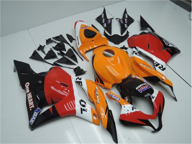 2009-2012 Orange Red Black Repsol Honda CBR600RR Motorcyle Fairings