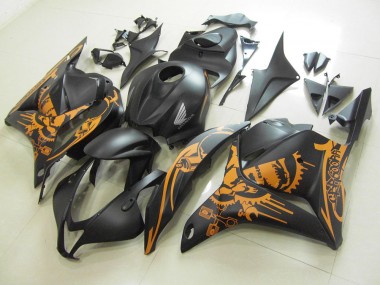 2009-2012 Matte Black Orange Sticker Honda CBR600RR Motorcycle Fairings