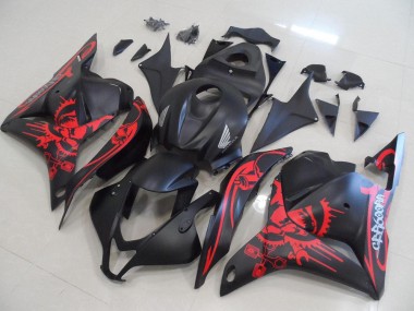 Abs 2009-2012 Matte Black with Red Skull Honda CBR600RR Motorcycle Fairings Kits