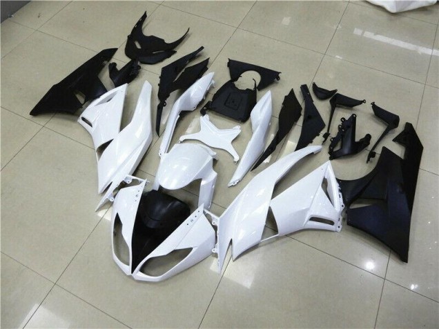 2009-2012 White Kawasaki ZX6R Motorcyle Fairings