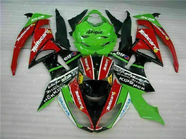 2009-2012 Black Red Green Motorcard Kawasaki ZX6R Motor Fairings