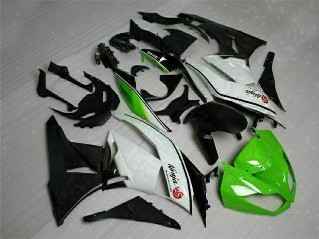 2009-2012 Green Black White 25 Kawasaki ZX6R Bike Fairings