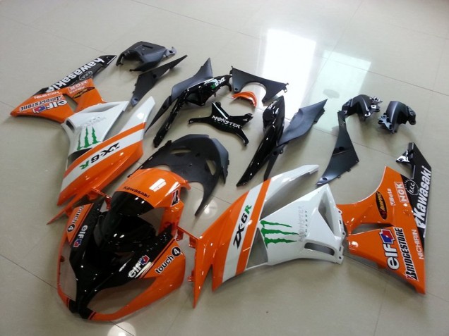 2009-2012 Orange Monster Kawasaki ZX6R Motorcycle Replacement Fairings