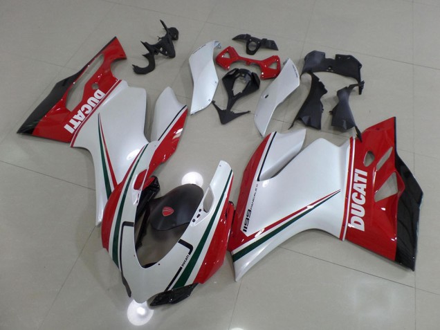 2011-2014 White Red Ducati 1199 Motorcycle Fairing Kits