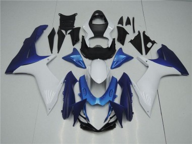 Abs 2011-2021 White Blue Suzuki GSXR 600/750 Replacement Fairings