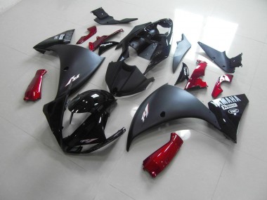 Abs 2012-2014 Matte Black Red Yamaha YZF R1 Bike Fairing Kit