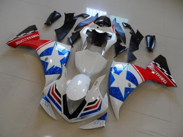 2012-2014 White Black Ducati Star Yamaha YZF R1 Motorcyle Fairings