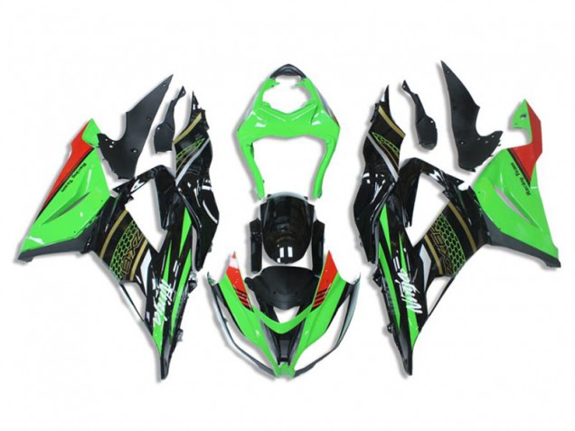 2013-2018 Green Black Kawasaki ZX6R Bike Fairing Kit