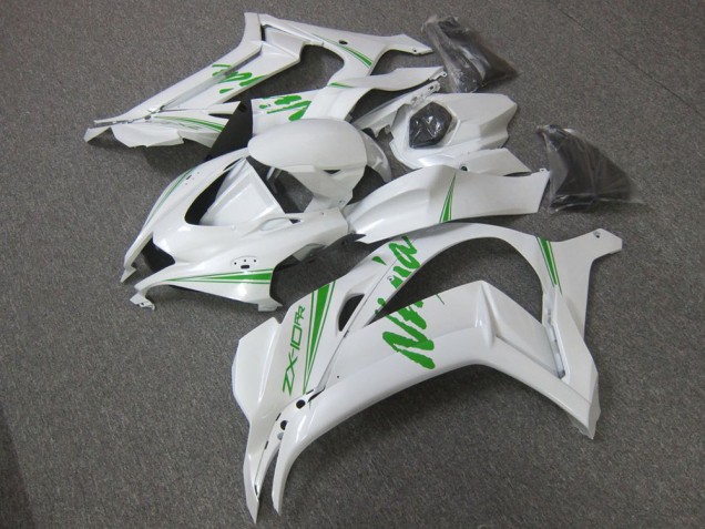 Abs 2016-2019 White Green Kawasaki ZX10R Motorcycle Fairing