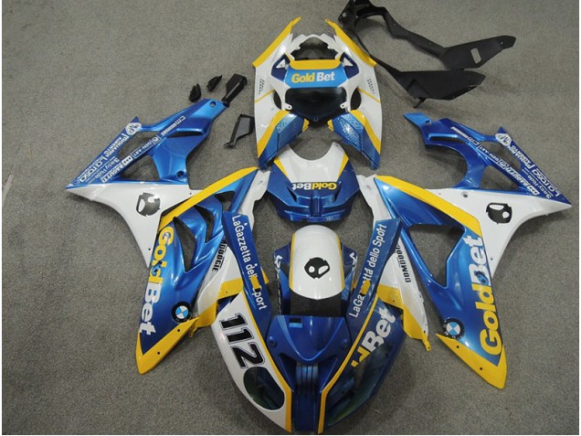 Abs 2009-2014 White Blue GoldBet 112 BMW S1000RR Motorbike Fairing