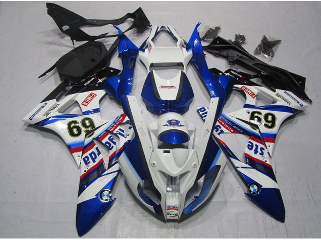 2009-2014 White Blue Sterilgarda 69 BMW S1000RR Motor Fairings