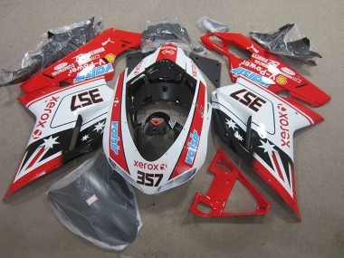 2007-2014 Red White Xerox 357 Ducati 1098 Moto Fairings