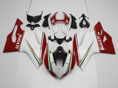 Abs 2011-2014 White Red Ducati 1199 Motor Bike Fairings