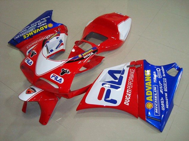 Abs 1993-2005 Red Blue Fila Ducati 748 Motorbike Fairing