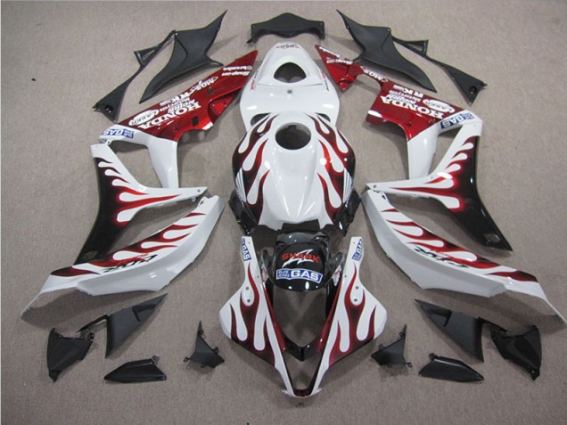 2004-2005 White Red Flame SHARK Honda CBR1000RR Motorbike Fairing