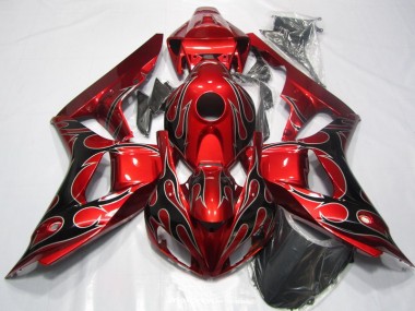 2006-2007 Red Black Flame Honda CBR1000RR Replacement Fairings