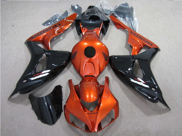 2006-2007 Black Orange Honda CBR1000RR Motorcycle Fairings Kit