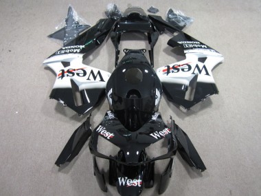 2003-2004 West White Black Honda CBR600RR Motorbike Fairings