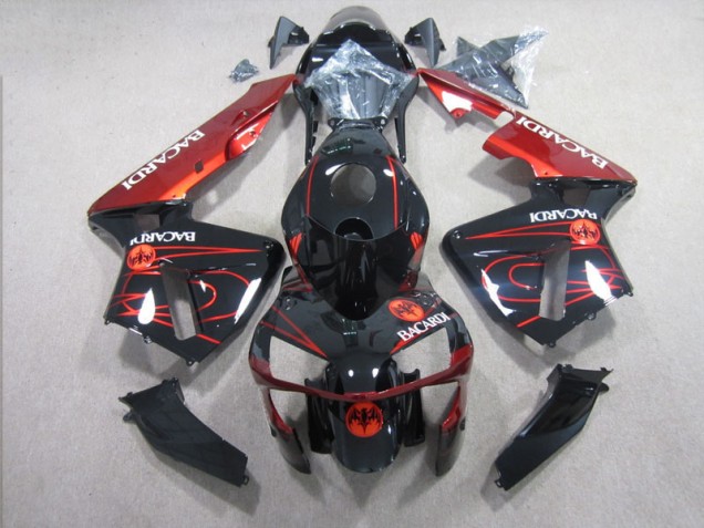 2003-2004 Black Red RACARDI Honda CBR600RR Bike Fairing Kit