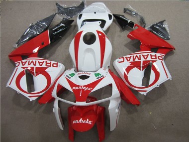 2005-2006 Red White PRAMAC Honda CBR600RR Bike Fairing Kit