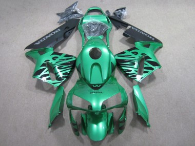 2007-2008 Green Black Honda CBR600RR Motorcycle Fairings Kit