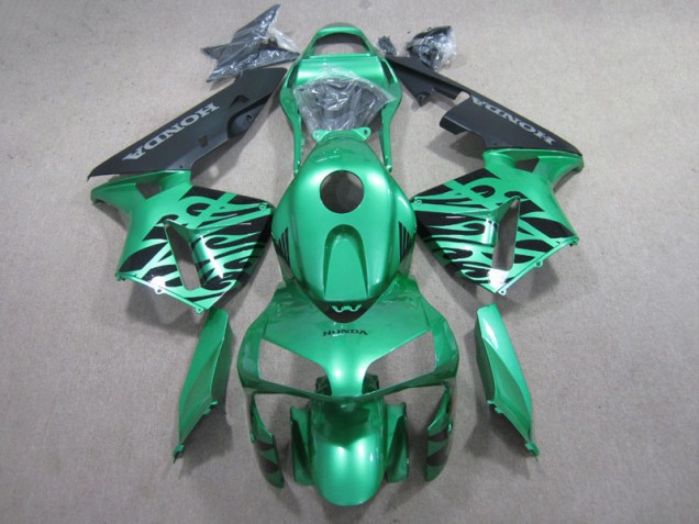 2007-2008 Green Black Honda CBR600RR Motorcycle Fairings Kit