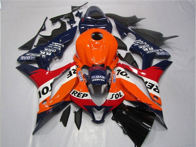 2007-2008 Orange Blue Black Repsol Honda CBR600RR Motorcycle Fairings