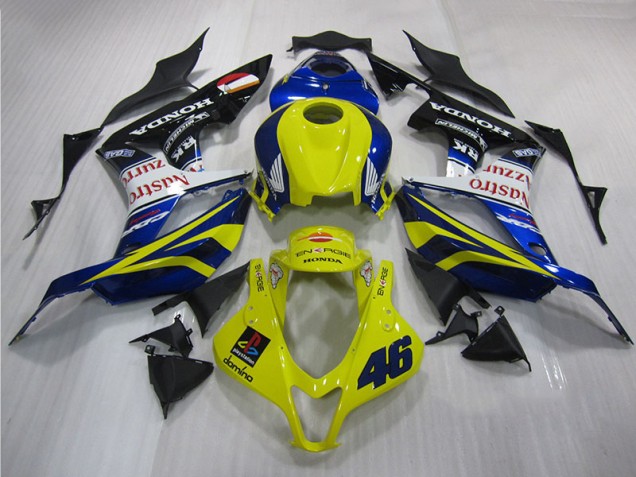 2007-2008 Yellow Blue 46 Honda CBR600RR Motorbike Fairing