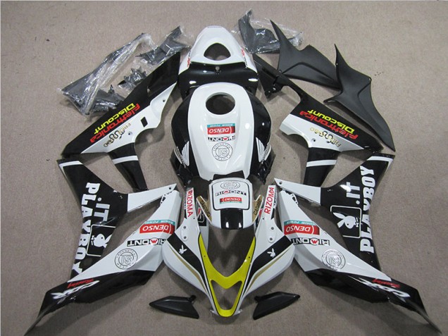 2007-2008 Black Red White DENSO Honda CBR600RR Replacement Motorcycle Fairings