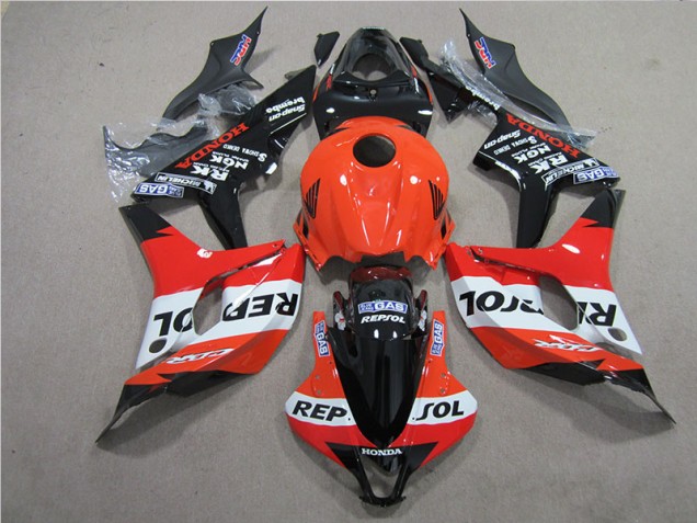 2007-2008 Orange Black Repsol Honda CBR600RR Bike Fairing Kit