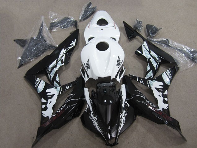 2007-2008 Black White Honda CBR600RR Motorcycle Fairings