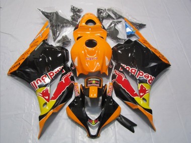 2009-2012 Black Orange Red Bull Honda CBR600RR Motorbike Fairing