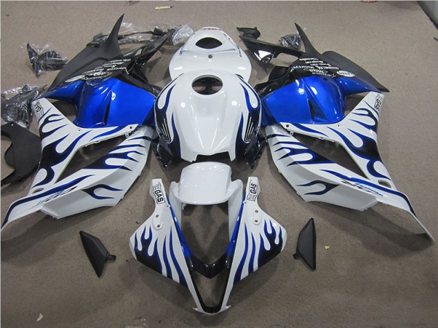 2009-2012 White Blue Flame Honda CBR600RR Bike Fairings