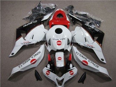 Abs 2009-2012 White Red Konica Minolta Honda CBR600RR Motorbike Fairing Kits