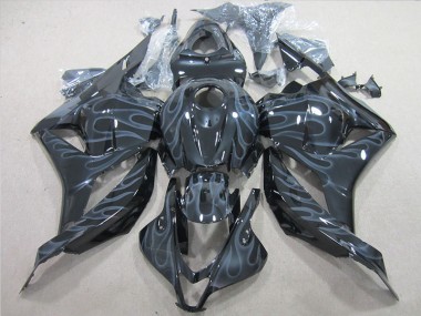 Abs 2009-2012 Black Silver Flame Honda CBR600RR Motorcycle Fairings