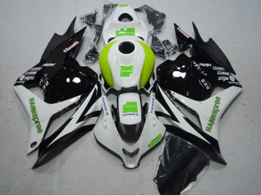 Abs 2009-2012 Black White Green Hannspree Honda CBR600RR Motorcycle Fairing Kit