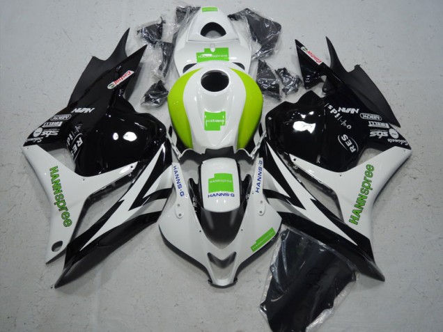 2009-2012 Black White Green Hannspree Honda CBR600RR Motorcycle Fairing Kit