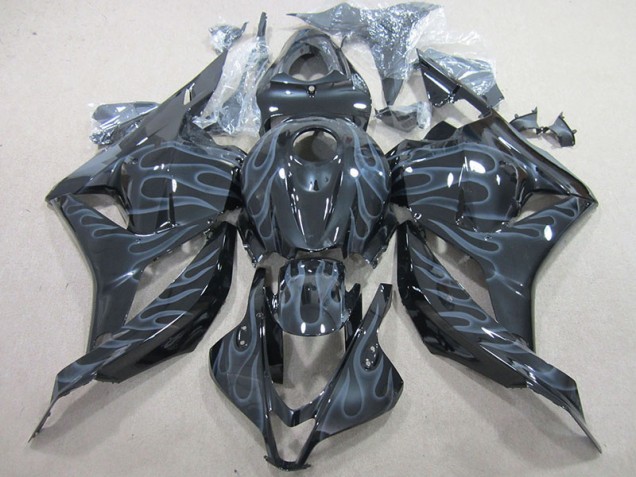 2009-2012 Black Silver Flame Honda CBR600RR Motor Fairings