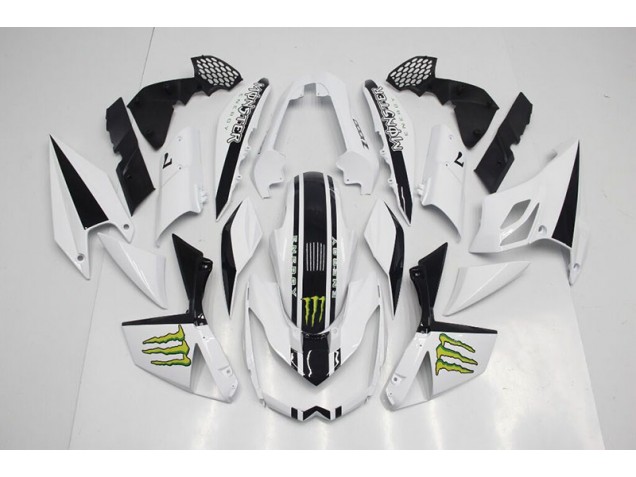 2007-2009 White Kawasaki Z1000 Moto Fairings