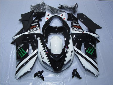 Abs 2006-2007 Black White Touch4 Monster Kawasaki ZX10R Motor Fairings