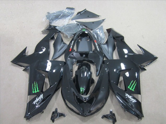 2006-2007 Black Green Monster Ninja Kawasaki ZX10R Motorcycle Fairings Kit