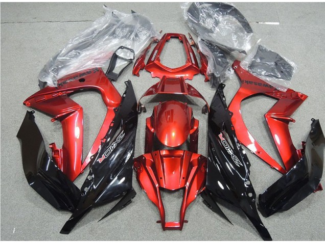 2011-2015 Black Red Kawasaki ZX10R Moto Fairings