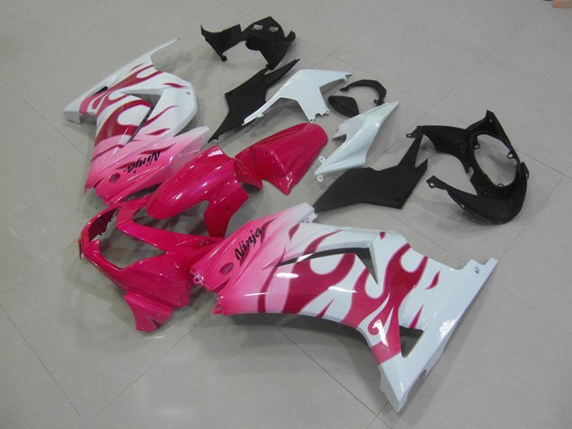 2008-2012 Pink White Kawasaki ZX250R Bike Fairings