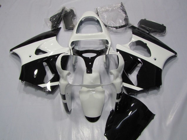 2000-2002 White Black Kawasaki ZX6R Bike Fairings