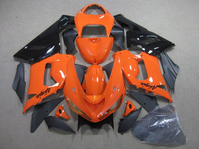 2005-2006 Orange Black Ninja Kawasaki ZX6R Motorcylce Fairings